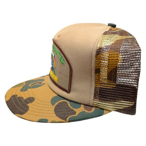 Vintage Men's Snapback Hat Ducks Unlimited Sponsor‎ Cap Hunting Camo 80s Trucker - Picture 3 of 8